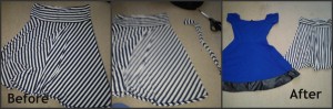 stripe skirt and dress collage